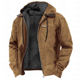 Solid Color Casual Mens Fleece Jacket With Hood And Zip Pocket